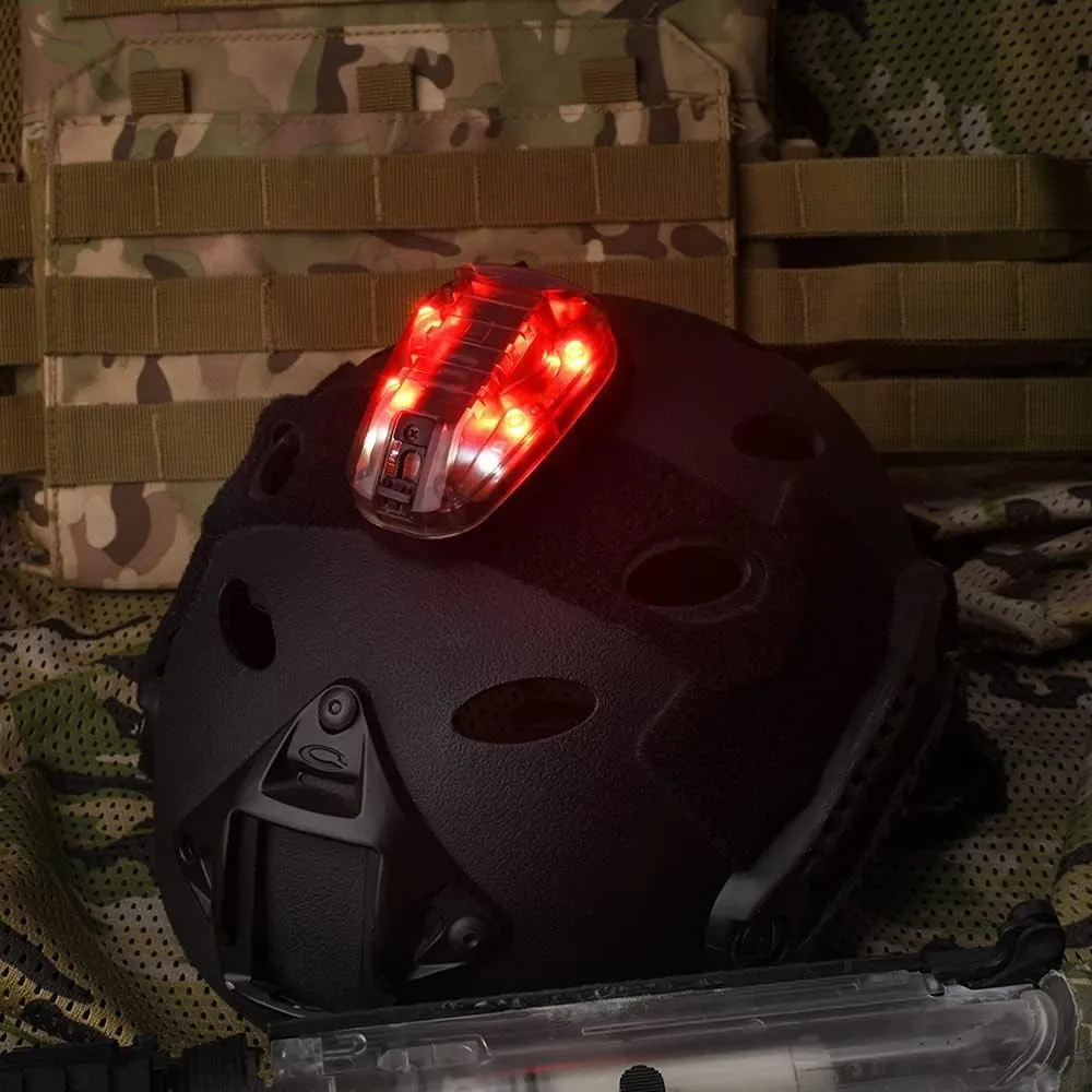 NOBUHIRO Tactical Helmet Signal Light Optional 4 Modes with Visible LED   IR Constant-on/Strobe, Waterproof Ladybird Survival Identification Lamp for Outdoor Sports