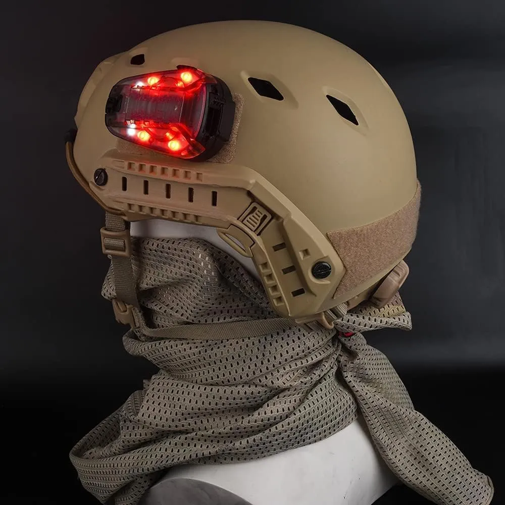 NOBUHIRO Tactical Helmet Signal Light Optional 4 Modes with Visible LED   IR Constant-on/Strobe, Waterproof Ladybird Survival Identification Lamp for Outdoor Sports