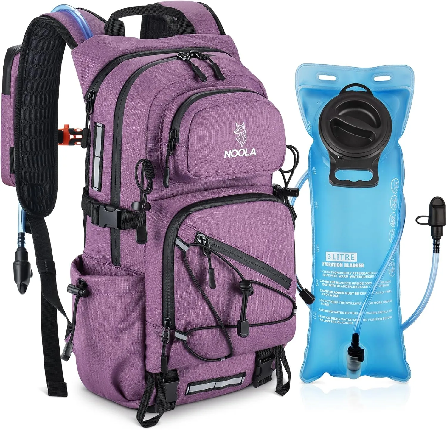 NOOLA Hydration Backpack with 3L Water Bladder, 22L Water Backpack for Hiking Cycling Running Biking, Lightweight Hiking Pack