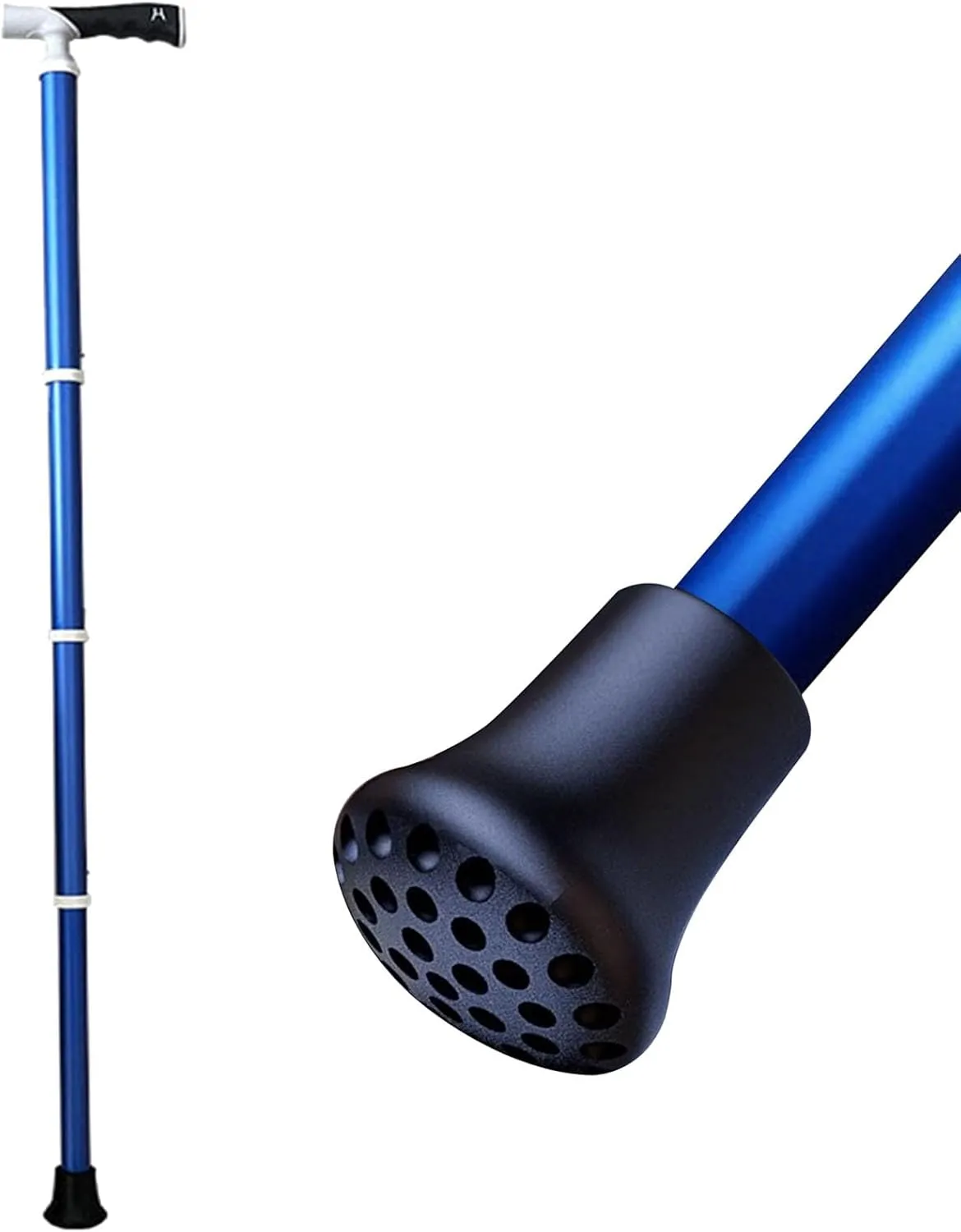 Nordic Walking Poles Telescopic Walking Lightweight T-Handle Hiking Stick Adjustable Dual-Purpose Hiking Poles for Women and Men(Blue,38~105cm)