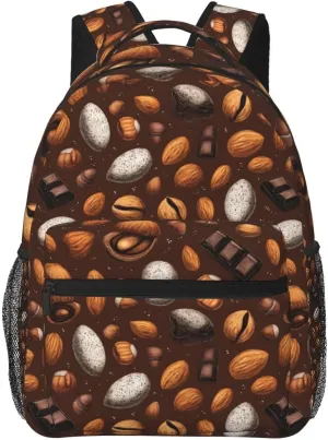 Nuts, Chocolate Portable Backpack For Trekking Office Women/Female