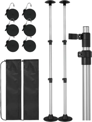 OCEANBROAD Boat Cover Support Pole Adjustable Telescoping Aluminum Pole with Straps, for V Hull/Jon/Pontoon Boat, 2 Pack