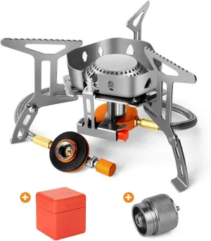 Odoland Bundle - 2 Items 3500W Windproof Camp Stove and 30 Cans Small Cooler with 3 Ice Packs