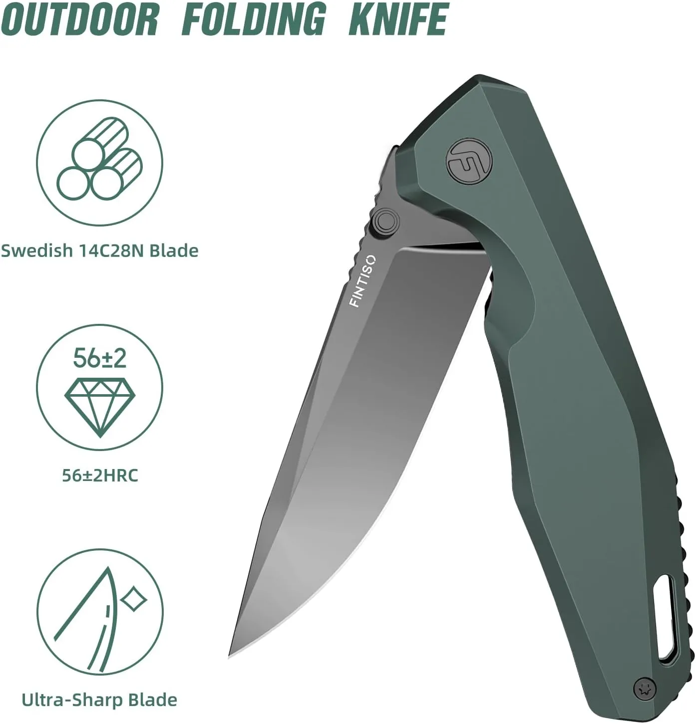 Odyssey Pocket Knife, 3.22" Folding knife with Premium 14C28N Blade, Aluminum Alloy Handle, Small EDC Knife with Pocket Clip for Men Women, Sharp Outdoor Camping Survival Hiking Knives