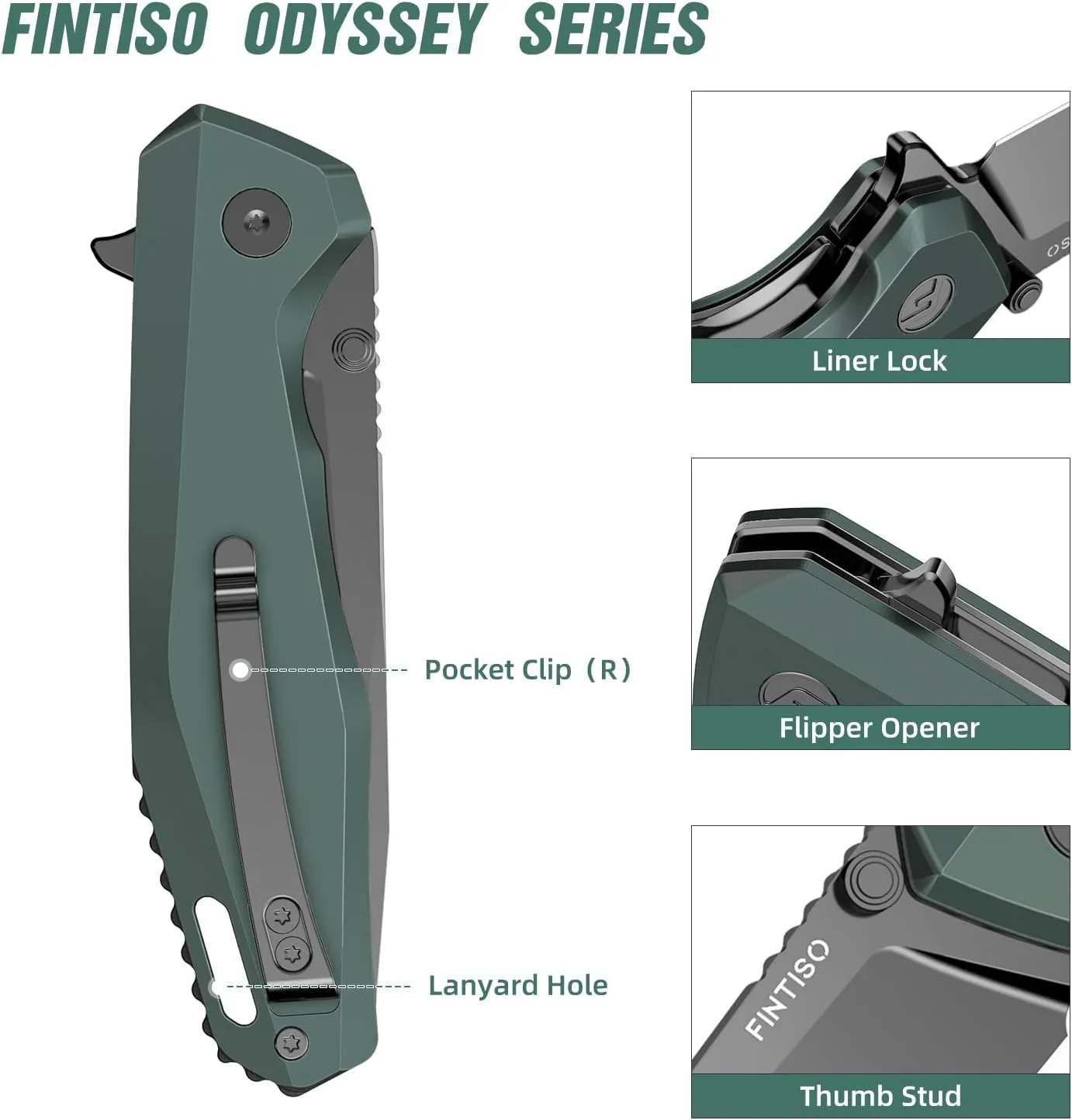 Odyssey Pocket Knife, 3.22" Folding knife with Premium 14C28N Blade, Aluminum Alloy Handle, Small EDC Knife with Pocket Clip for Men Women, Sharp Outdoor Camping Survival Hiking Knives