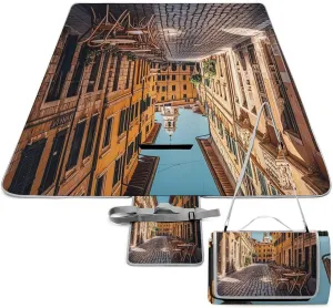 Old Courtyard Cafe Chair City, Rome, Italy Picnic Blanket Outdoor, Oversized Beach Blanket, Foldable Lightweight Waterproof Sand Cushion Suitable for Beaches, Camping Grasslands Mat