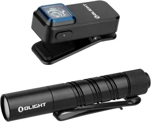 OLIGHT Oclip Rechargeable EDC Flashlight 300 Lumens Dual Sources Bundle I3T 2 EOS Pocket Flash Light 200 Lm