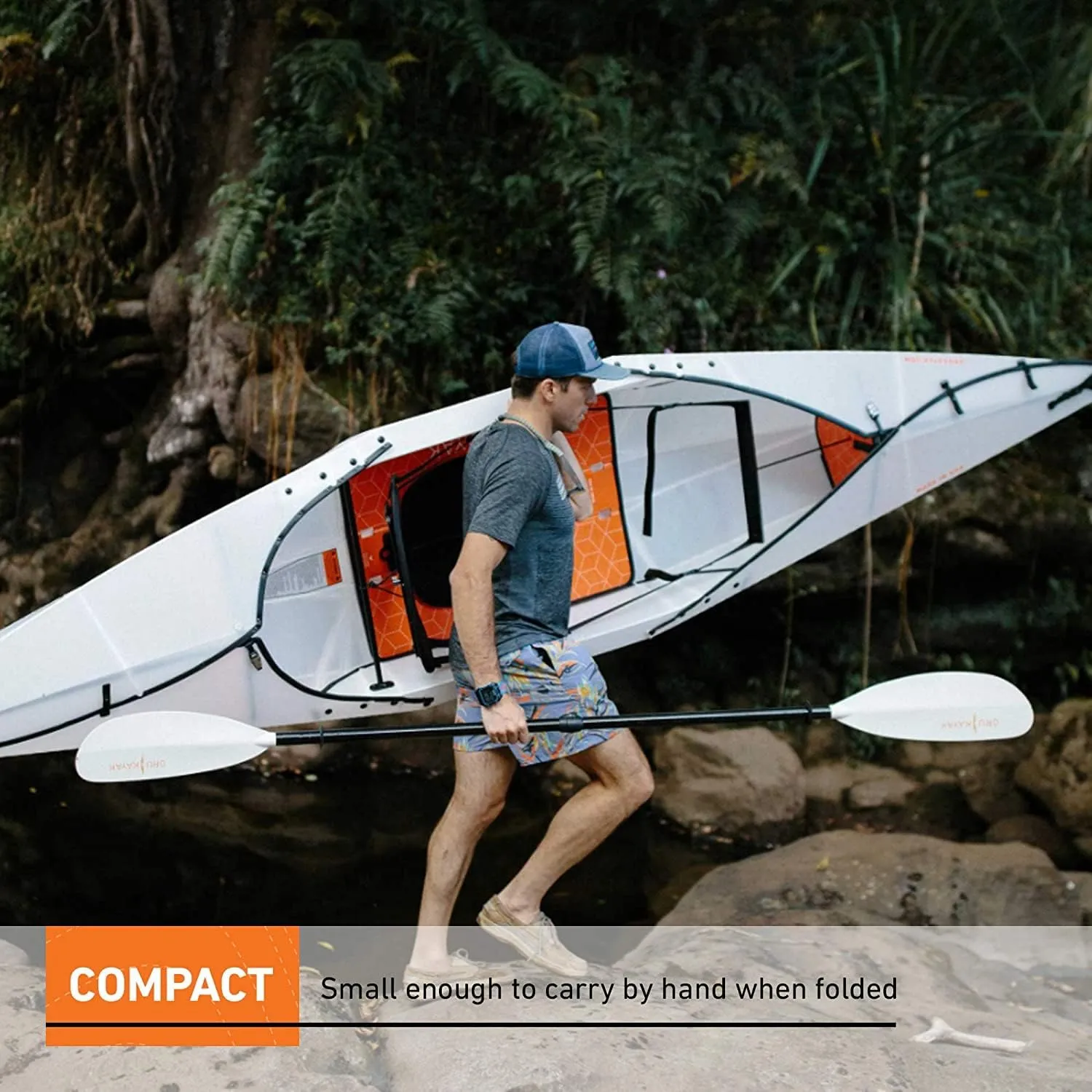 Oru Kayak Beach | Stable, Durable, Light - Lake/River Kayaks - Beginner, Intermediate - for Day Trips, Picnics, and Casual Fun with Family and Friends - Size (Unfolded): 12'1" x 29", 25 Lbs
