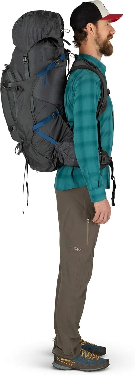 Osprey Aether Plus 70L Men's Backpacking Backpack, Black, S/M