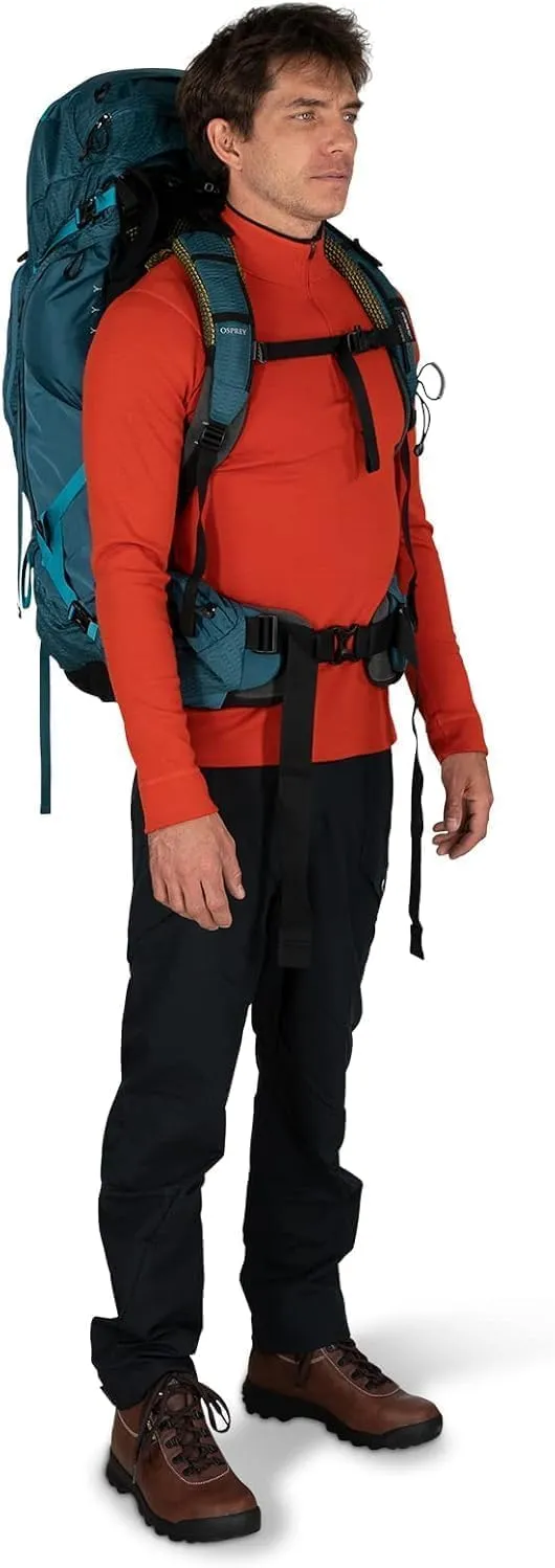Osprey Atmos AG 65L Men's Backpacking Backpack, Venturi Blue, S/M