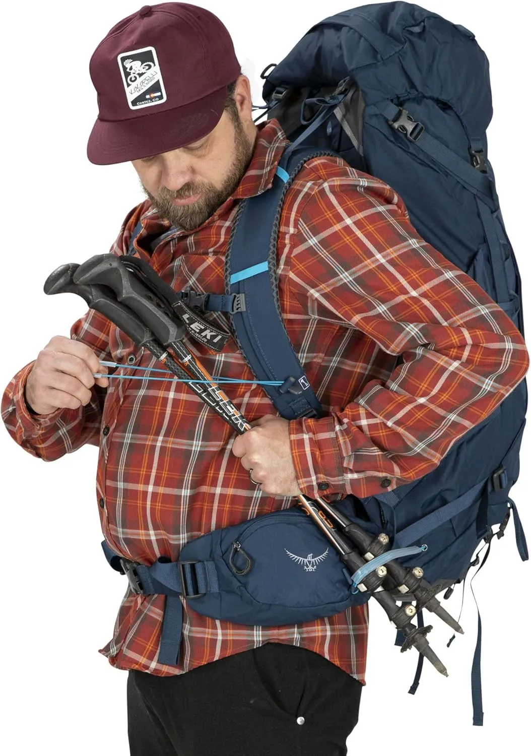 Osprey Kestrel 38L Men's Backpacking Backpack, Atlas Blue, S/M