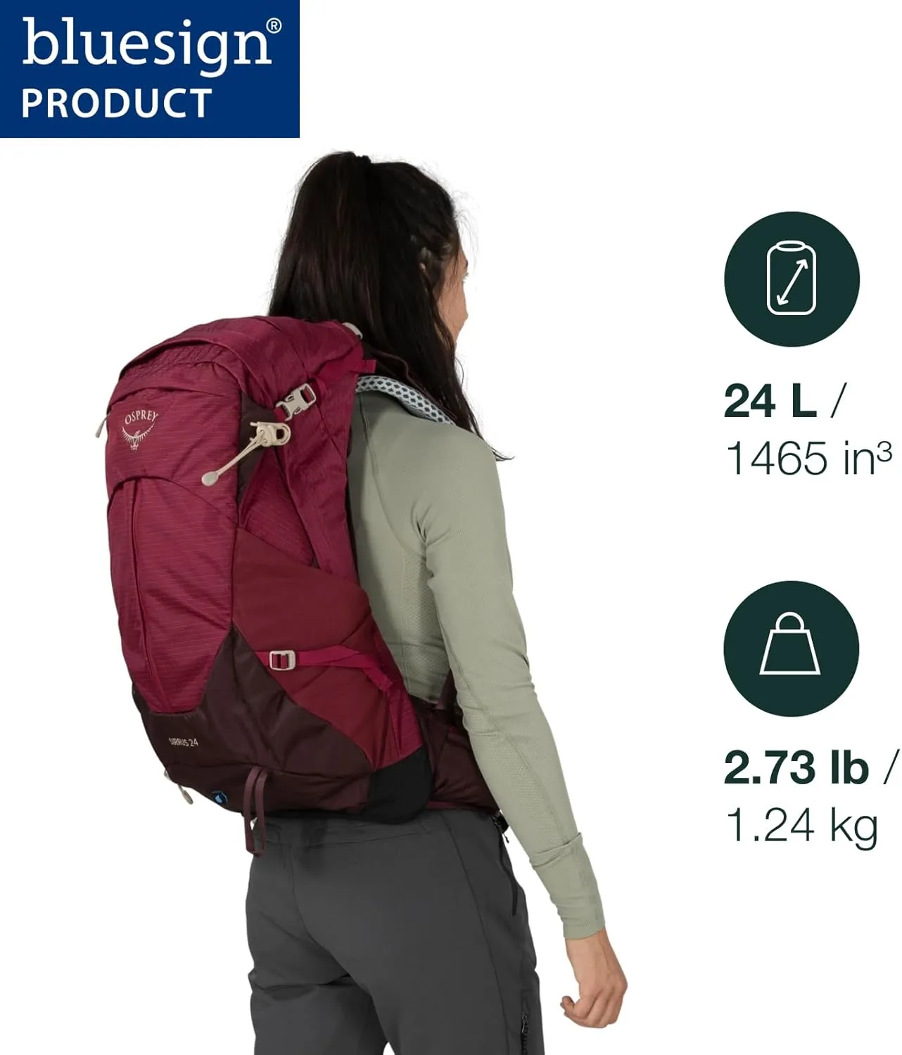 Osprey Sirrus 24L Women's Hiking Backpack, Succulent Green