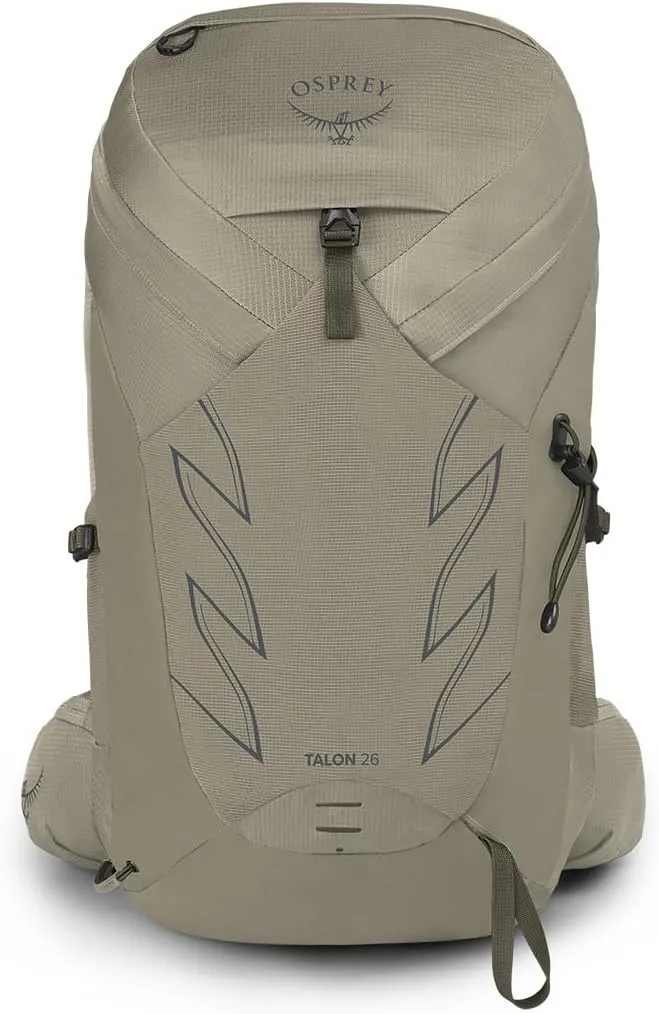 Osprey Talon 26L Men's Hiking Backpack with Hipbelt, Sawdust/Earl Grey, L/XL
