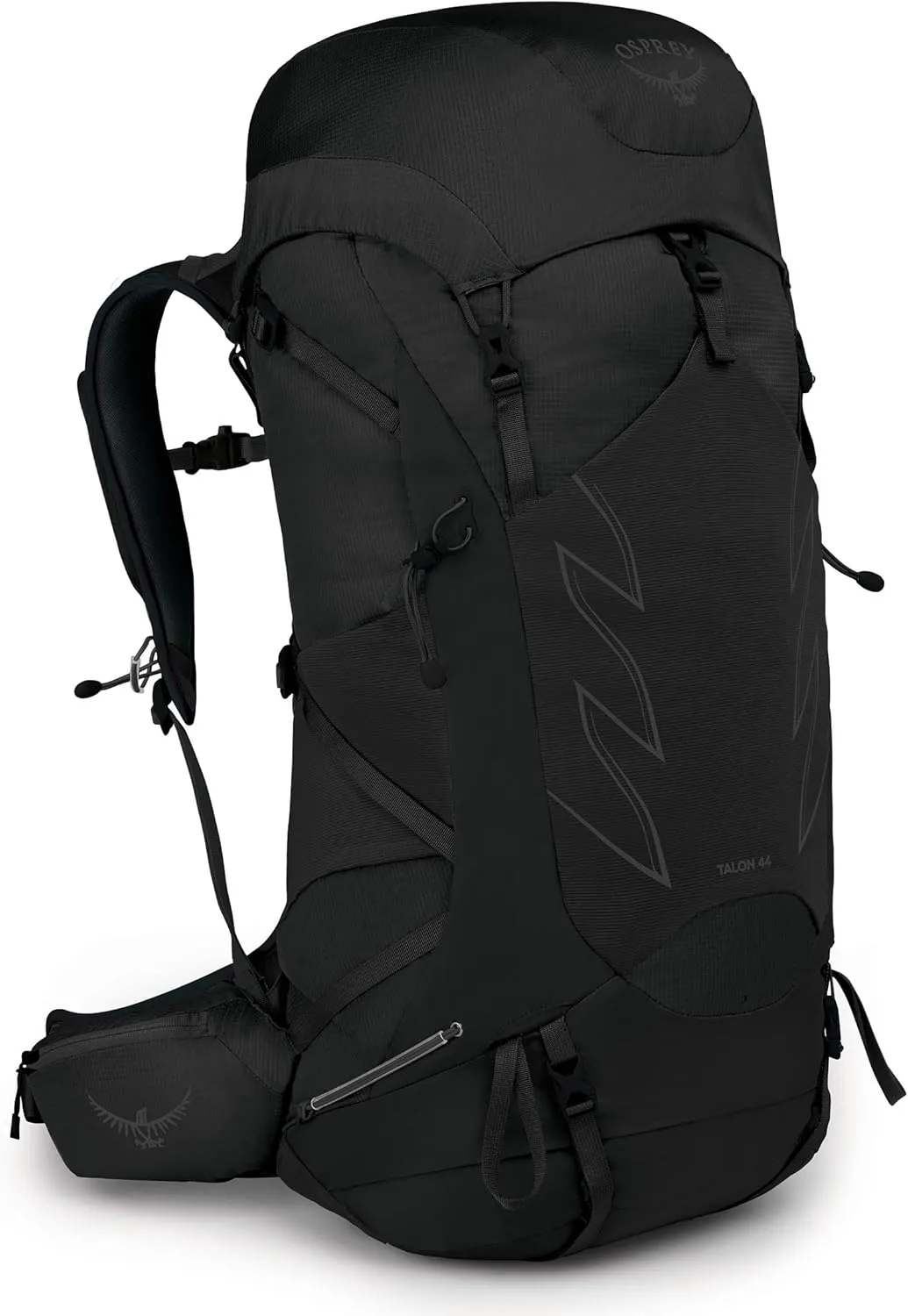 Osprey Talon 44L Men's Hiking Backpack with Hipbelt, Stealth Black, L/XL