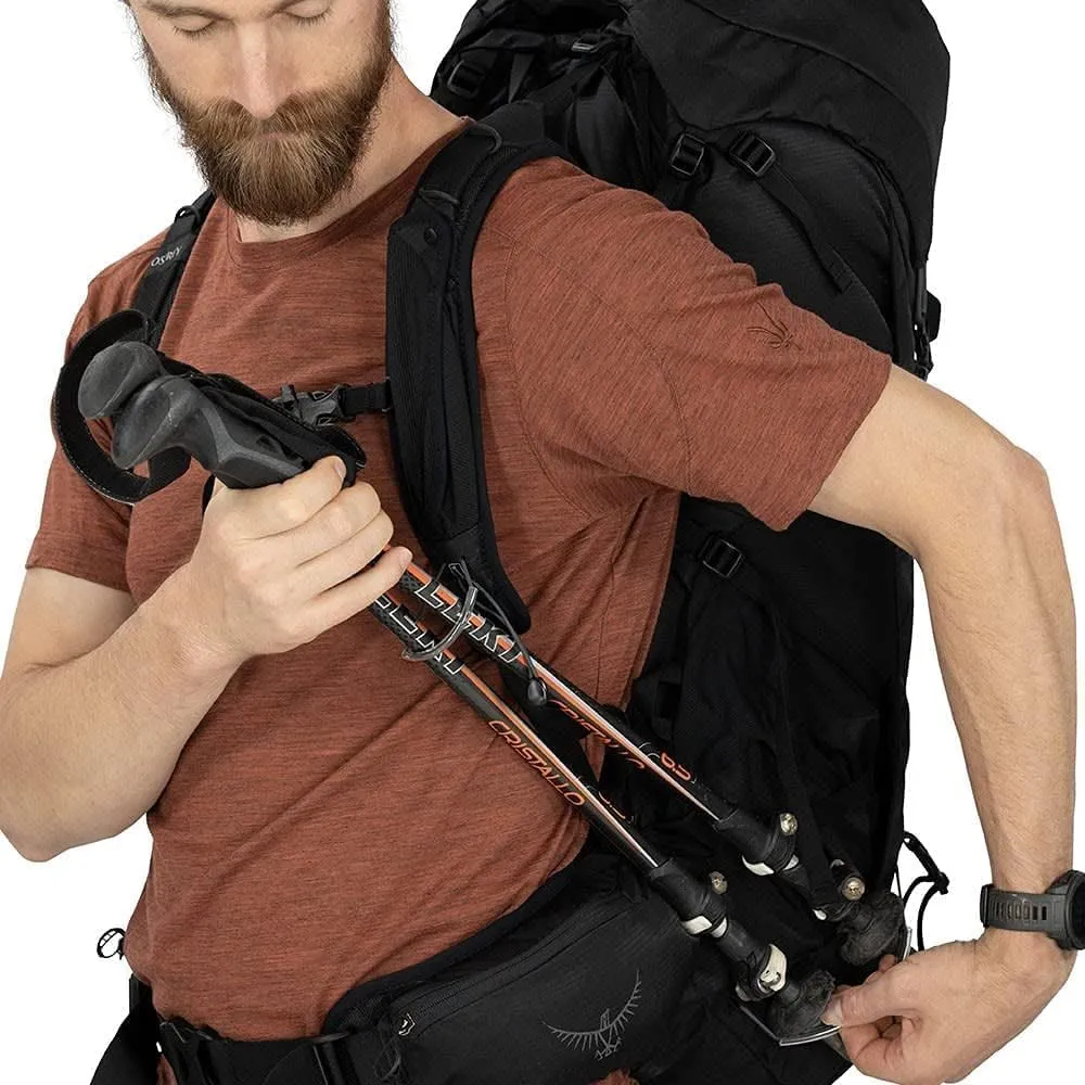 Osprey Talon 44L Men's Hiking Backpack with Hipbelt, Stealth Black, L/XL