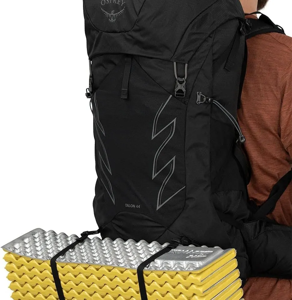 Osprey Talon 44L Men's Hiking Backpack with Hipbelt, Stealth Black, L/XL