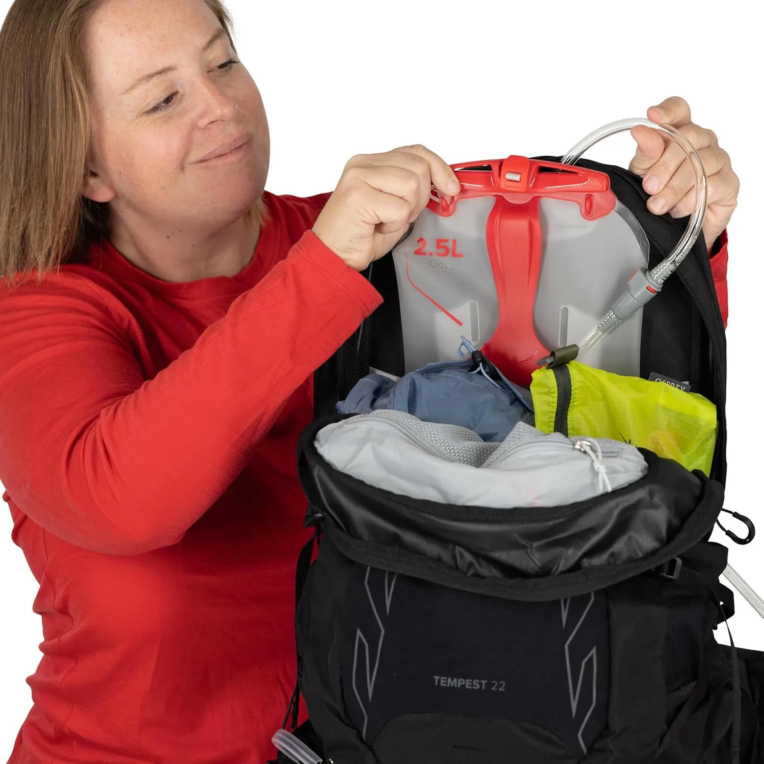 Osprey Tempest 22L Women's Lightweight Hiking Backpack with Hipbelt, Anchor Blue/Atlas, Extended Fit