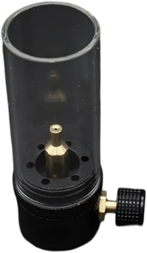 Outdoor Camping Illuminate Gas Lantern, Candle Lamp Portable Tent Lantern with Wooden Box, Great for Camping, Power Outages, Emergencies(Only lamp Black)