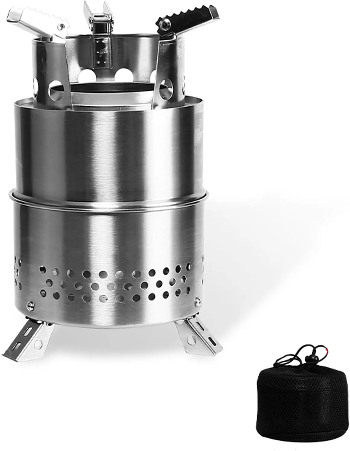 Outdoor Firewoodnic Stove Wood Burning Stove, Mini Foldable Stainless Steel with Storamesh Bag/L