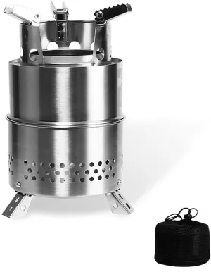 Outdoor Firewoodnic Stove Wood Burning Stove, Mini Foldable Stainless Steel with Storamesh Bag/L