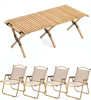 Outdoor Folding Table and Chairs Portable Foldable Camping Picnic Table Set Folding Bistro Table and Chairs for Backyard Porch or Pool