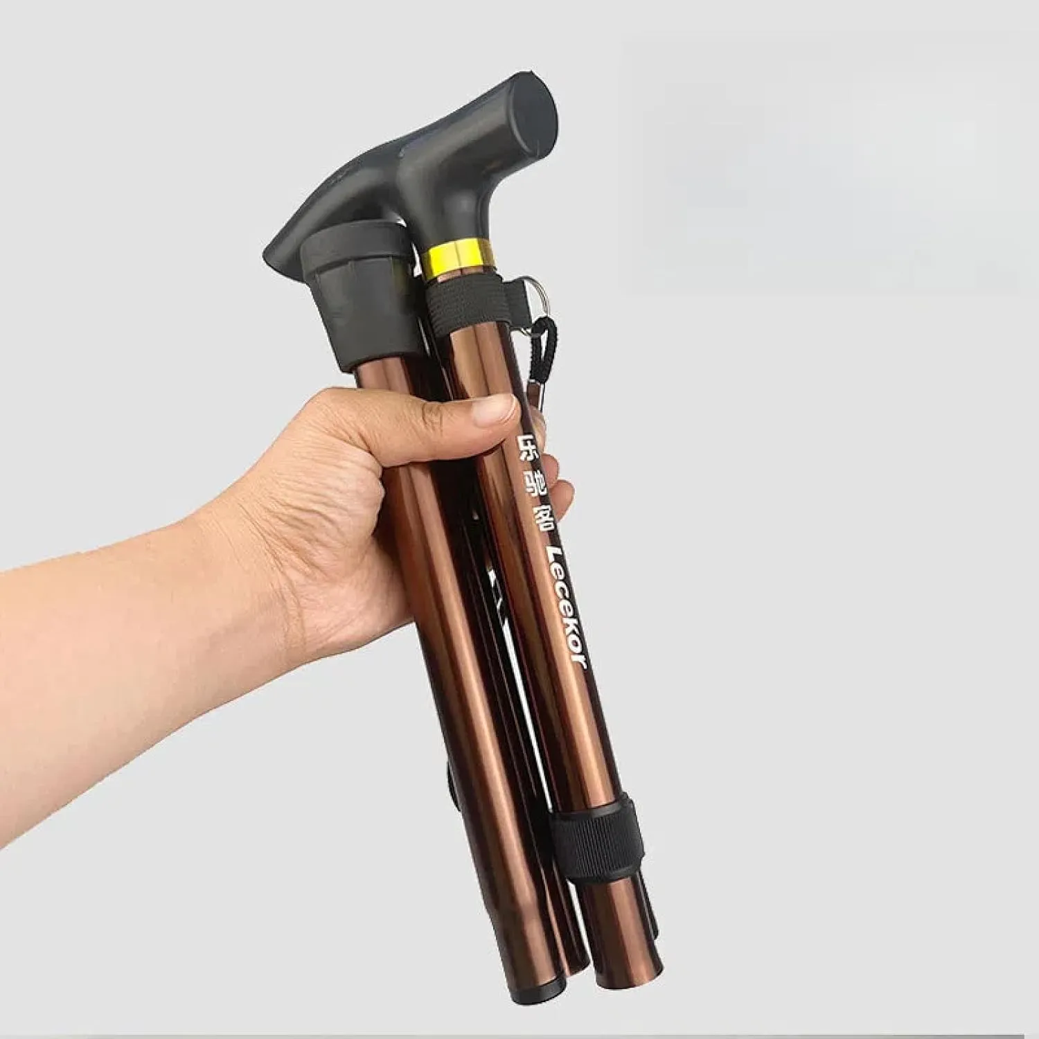 Outdoor Folding Travel Trekking Poles Five Sections Telescopic Crutches for The Elderly