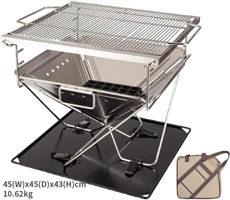 Outdoor Grill Grill 304 Stainless Steel Grill Mesh Folding Grill Grill Grill Extra Lar