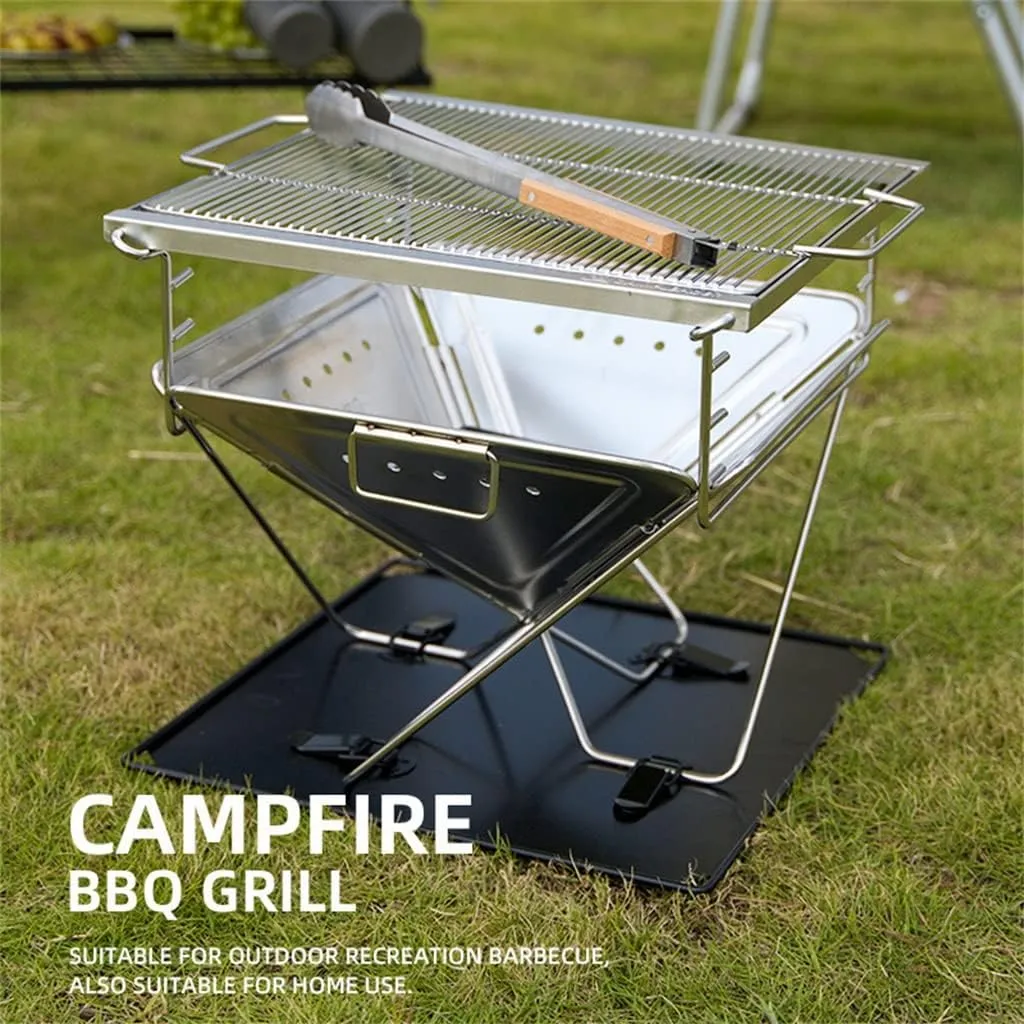 Outdoor Grill Grill 304 Stainless Steel Grill Mesh Folding Grill Grill Grill Extra Lar