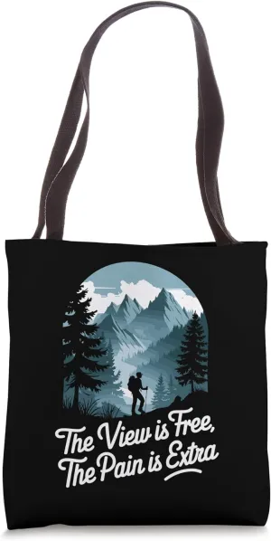 Outdoor Hike Lover Trekking, Mountain Hiking and Hiker Tote Bag
