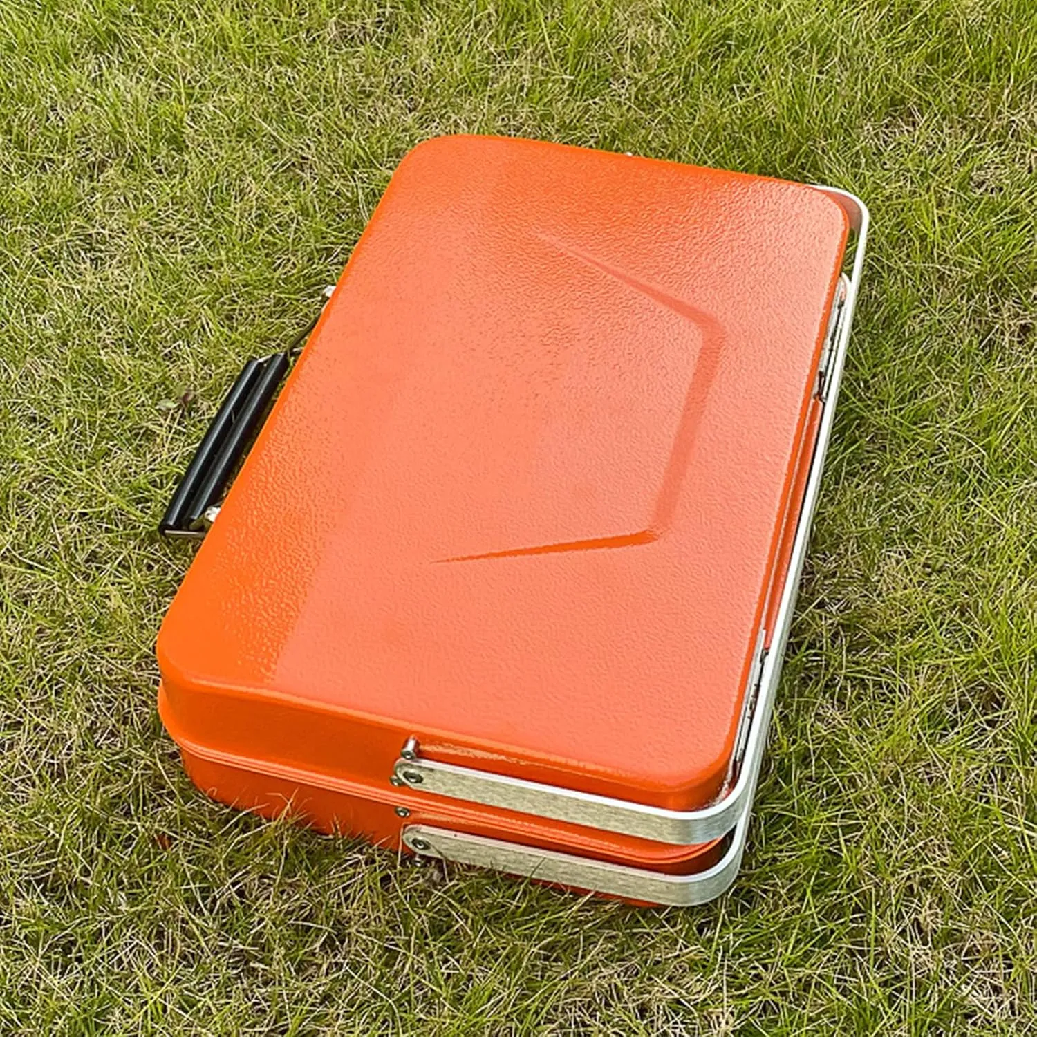 Outdoor Portable Barbecue Grill Portable Household Charcoal Barbecue Grill Folding Camping Field Mini Barbecue Grill Can Be Raised and Lowered (Orange)