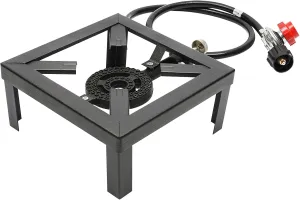 Outdoor Propane Burner Stove Gas Stove, Camping Single Propane Burner, Portable Collapsible Stove Burner W/ 0-20 PSI Adjustable Regulator for Outdoor Backpacking Hiking and Picnic