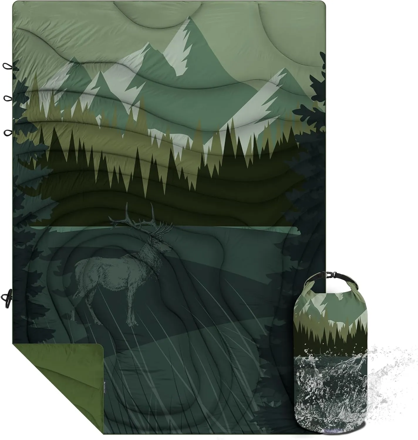 Outdoor Puffy Camping Blanket, Lightweight Windproof Warm Stadium Blanket, Packable Travel Camping Quilt for Cold Weather, Hiking, Backpacking, Sleeping, Hammock, Adventure 78"x 56"