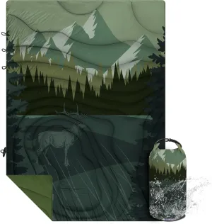 Outdoor Puffy Camping Blanket, Lightweight Windproof Warm Stadium Blanket, Packable Travel Camping Quilt for Cold Weather, Hiking, Backpacking, Sleeping, Hammock, Adventure 78"x 56"