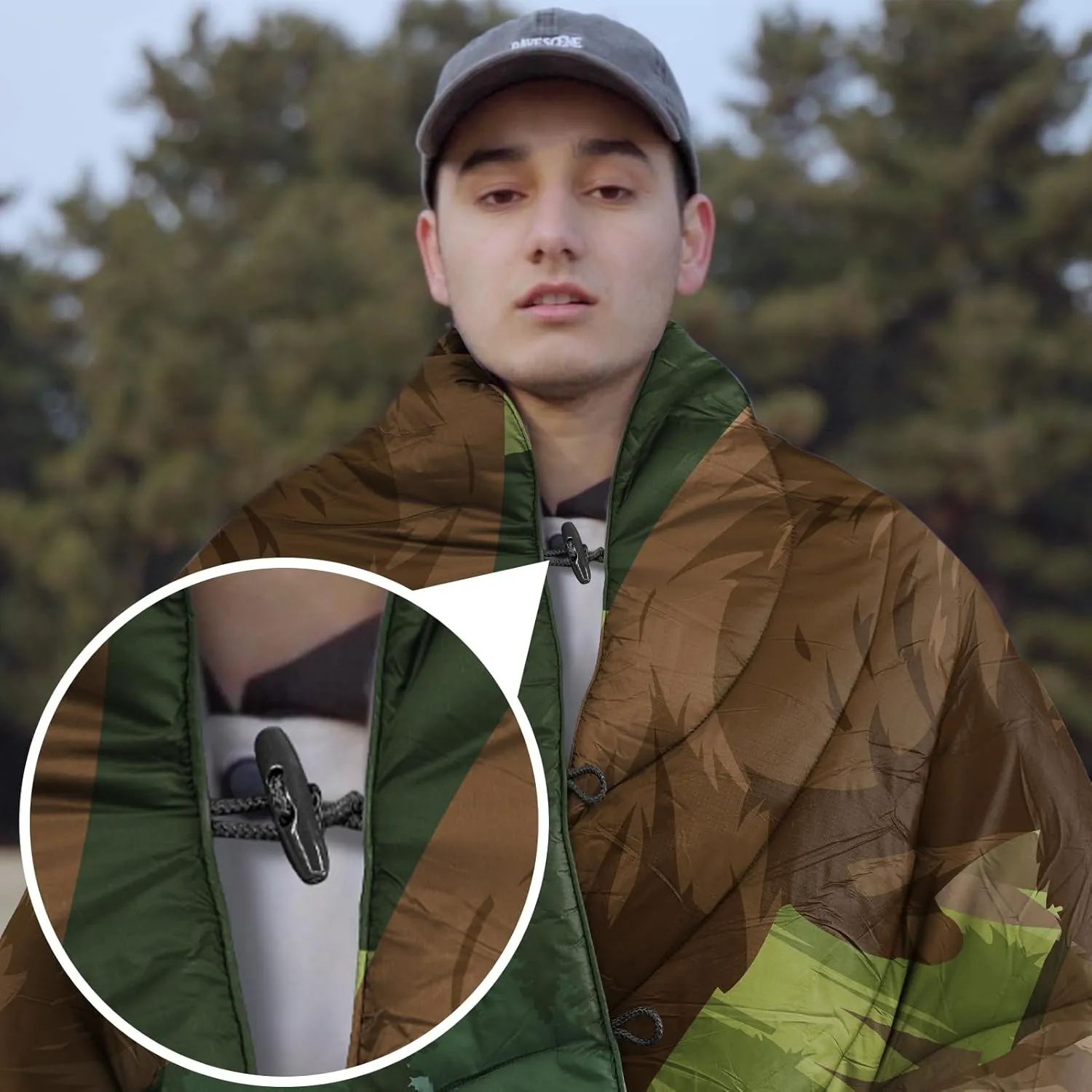 Outdoor Puffy Camping Blanket, Lightweight Windproof Warm Stadium Blanket, Packable Travel Camping Quilt for Cold Weather, Hiking, Backpacking, Sleeping, Hammock, Adventure 78"x 56"