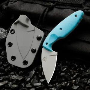 Outdoor Straight Knife, 440C Steel Blade, Blue Nylon Glass Fiber Handle, 5.5cm Blade Length，hiking and trekking, and is a multifunctional tool suitable for various environments. Men's Gift