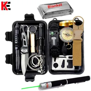 Outdoor Survival Kit Set Military Travel Camping Emergency Tools Kit
