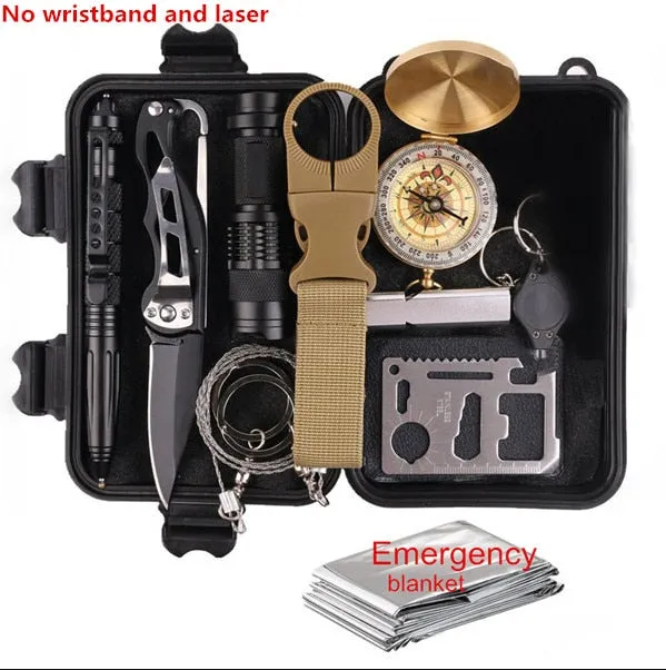 Outdoor Survival Kit Set Military Travel Camping Emergency Tools Kit