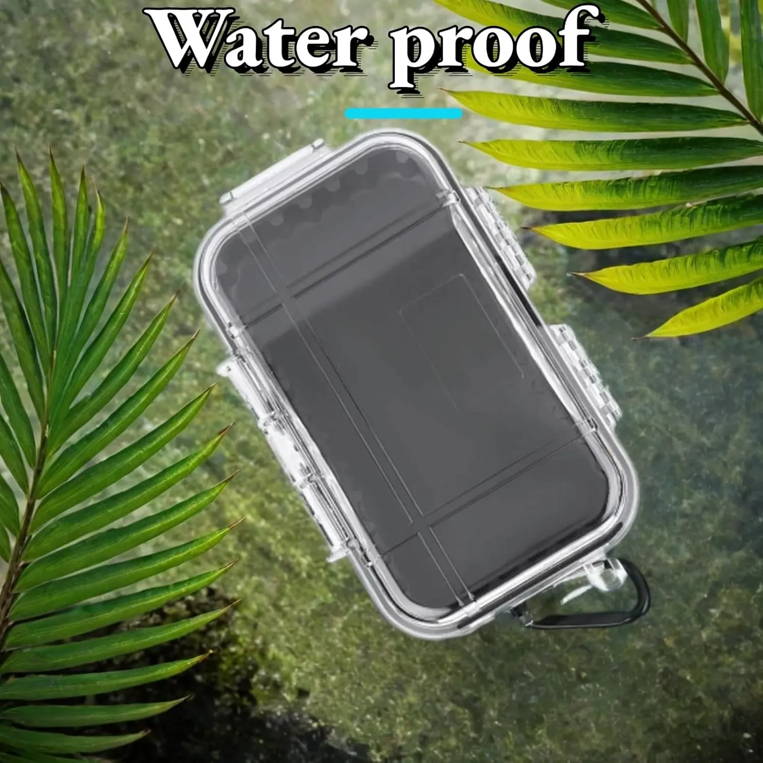 Outdoor Water Proof Storage Case, Outdoor Shockproof Survival Box with Inner Detachable Rubber Pad, ABS Airtight Outdoor Carry Box Container Portable, for Camping Outdoor Activity