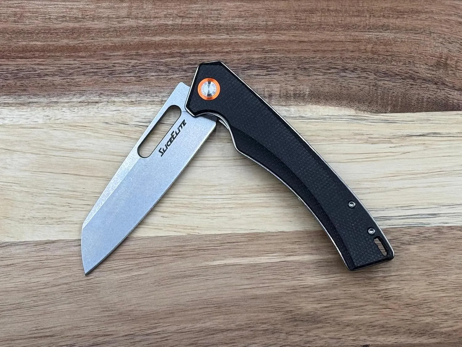 Outlaw 505 EDC Knife 3.4” D2 Steel Sheepsfoot Blade, Black Micarta Handle, Liner Lock, Rugged Everyday Carry Knife