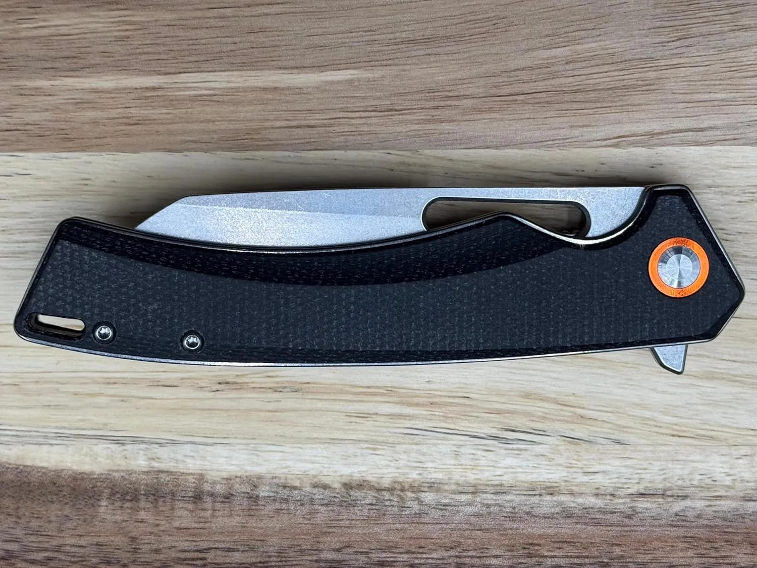 Outlaw 505 EDC Knife 3.4” D2 Steel Sheepsfoot Blade, Black Micarta Handle, Liner Lock, Rugged Everyday Carry Knife