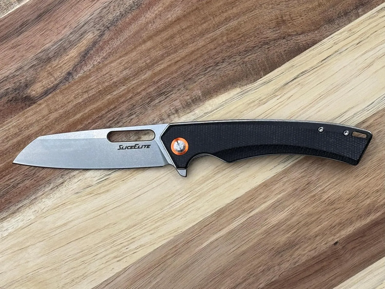 Outlaw 505 EDC Knife 3.4” D2 Steel Sheepsfoot Blade, Black Micarta Handle, Liner Lock, Rugged Everyday Carry Knife