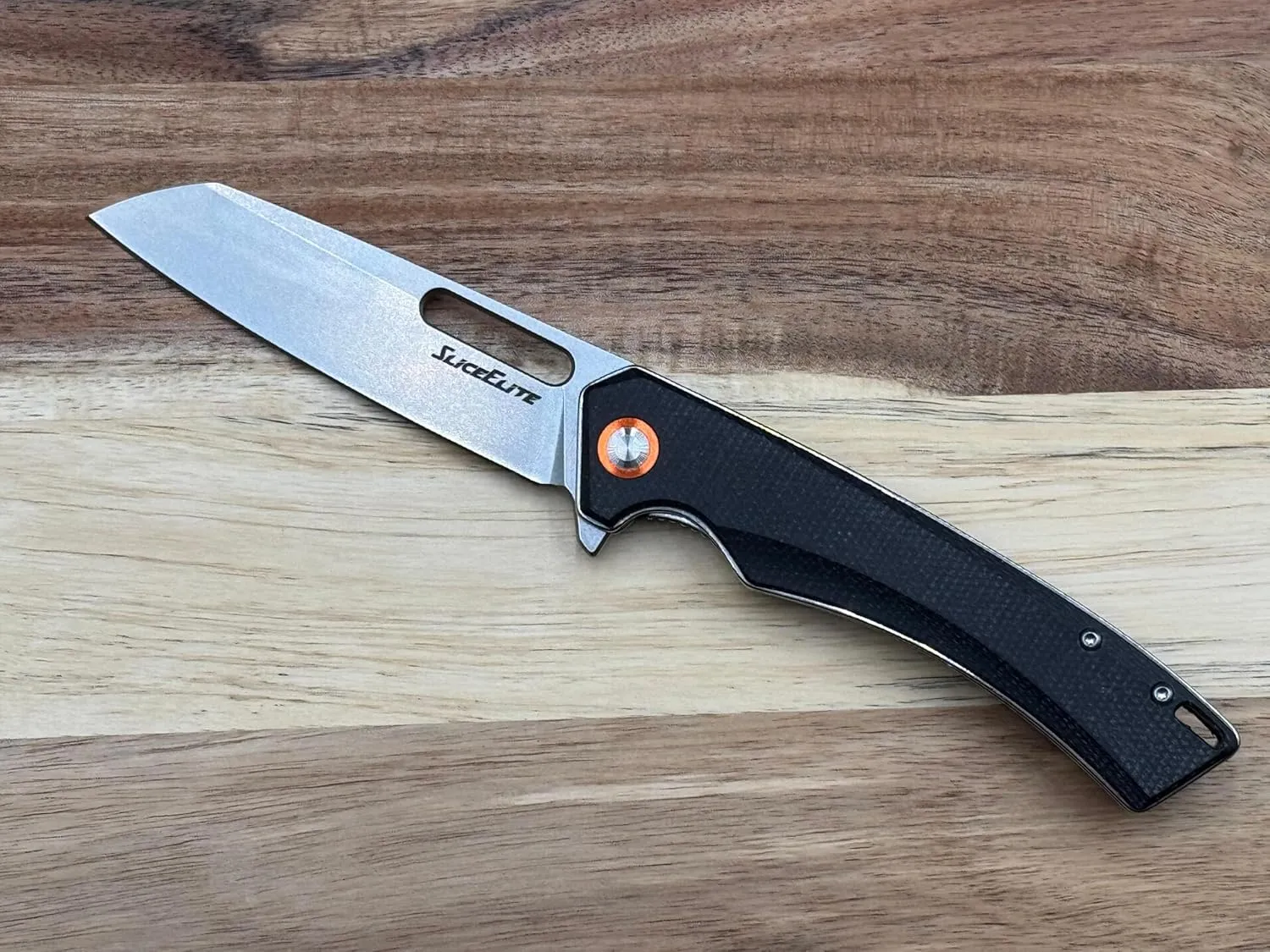 Outlaw 505 EDC Knife 3.4” D2 Steel Sheepsfoot Blade, Black Micarta Handle, Liner Lock, Rugged Everyday Carry Knife