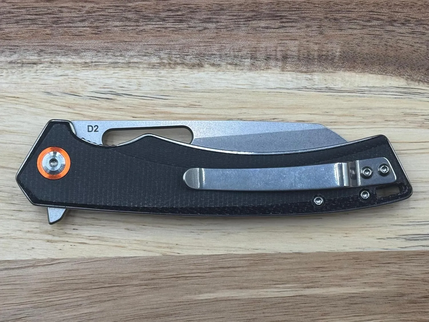 Outlaw 505 EDC Knife 3.4” D2 Steel Sheepsfoot Blade, Black Micarta Handle, Liner Lock, Rugged Everyday Carry Knife
