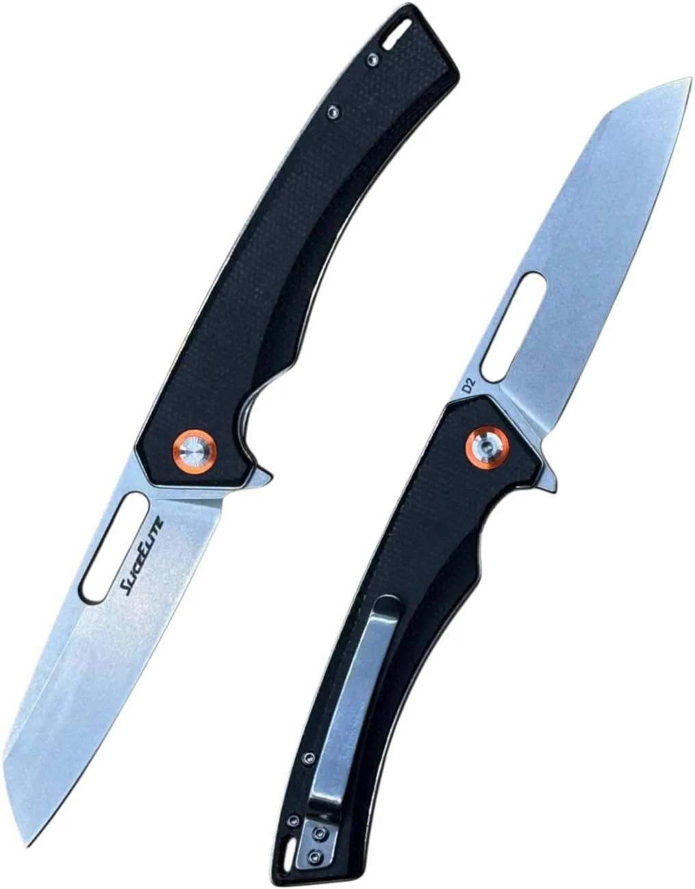 Outlaw 505 EDC Knife 3.4” D2 Steel Sheepsfoot Blade, Black Micarta Handle, Liner Lock, Rugged Everyday Carry Knife