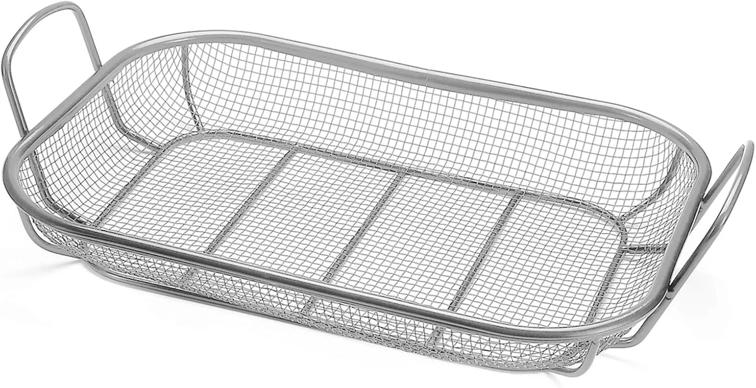 Outset 76359 Stainless Steel Grill Roasting Basket Silver