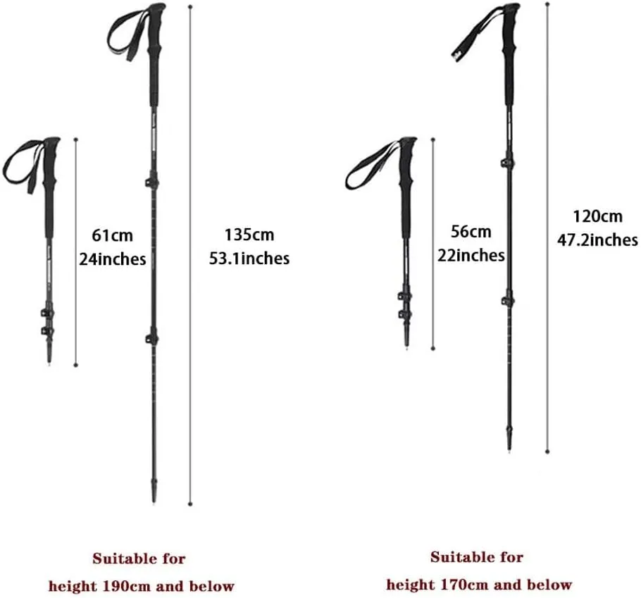 Pair of 2 Walking Sticks for Hiking, Nordic Walking Trekking Poles, Telescopic, Collapsible,Quick Lock System, 7075 Aluminum with EVA Grip