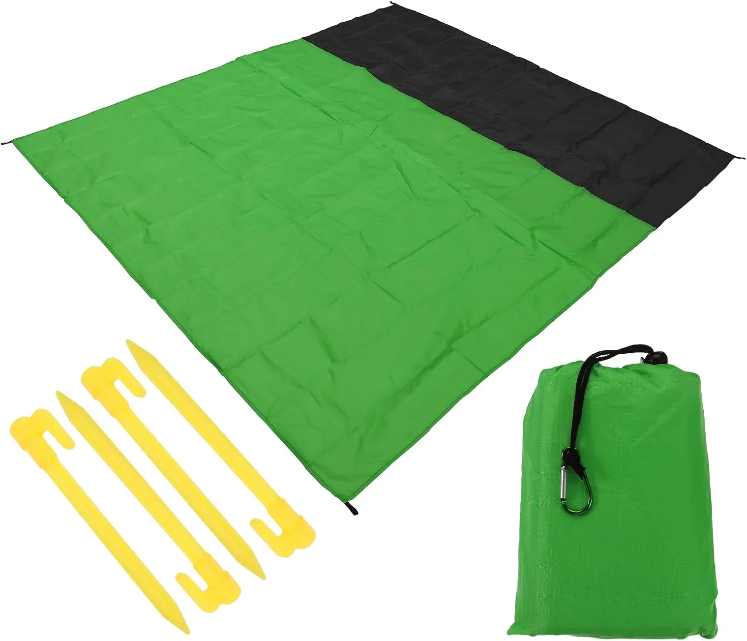 PATIKIL 83" x 79" Beach Blanket, Waterproof Picnic Mat with Carry Bag for Travel, Hiking, Camping, Outdoor Activities, Green   Gray