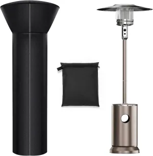 Patio Heater Covers, Heavy-duty and Weather-resistant Oxford Fabric, Waterproof, Dust-proof, Snow-proof, Windproof, with Zipper and Storage Bag (Round Stand Up)