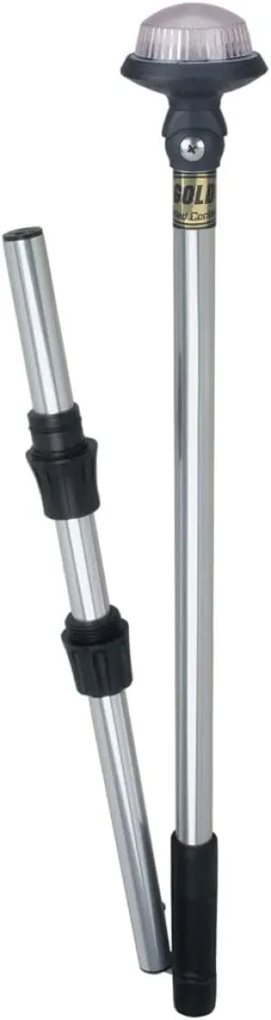 Perko 1451DP6CHR Delta-Series White All-Round Fold-in-Half Pole Light - 48" Height, 40° Adjustable Head