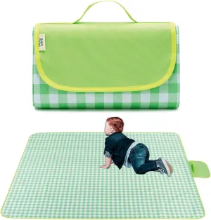 Picnic Blanket Large Size Sandproof Camping Blanket for 6-8 Adults Waterproof Foldable Lightweight Outdoor Blanket for Beach,Travel, Camping, Hiking（Green）